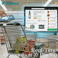 Terminal POS Keranjang Belanja Pintar Windows 9.4" Terlaris, Pemindai Layar Sentuh Portabel dengan NFC untuk Supermarket Ritel