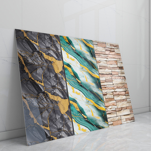 Lujoso papel tapiz de grano de mármol 3D para interiores de casas modernas Instalación rápida Patrón geométrico impermeable y duradero - Product Image 1