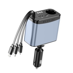 New Arrival Wireless Fast Charging Car Charger 100W Ultra Fast Charger Multifunction Converter <b>Plug</b> USB <b>Adapter</b> PD 3 in 1Charger - Product Image 1