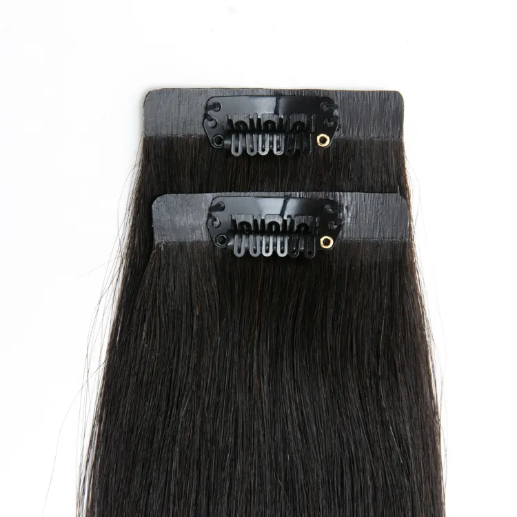 Wholesale Clip in Hair Extensions 100% Human Hair Seamless Straight Double Drawn Clip in Hair Extensions