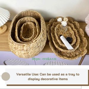 Wholesale Price Water Hyacinth Scalloped Flower Storage <b>Basket</b> Organizing <b>Basket</b> Water Hyacinth <b>Bathroom</b> <b>Basket</b> - Product Image 2