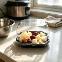 Boîte à fruits octogonale en plastique transparent avec couvercle en dôme pour l'emballage des mangues, des kiwis et des poires, vente en gros