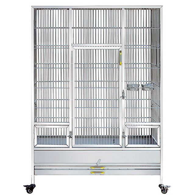 Extra Large 3m Brushed Stainless Steel Customizable Luxury Rectangular Birdcage Double Lock Security for Parrots Villa Courtyard