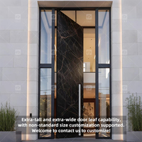Puerta de Entrada Pivotante Exterior Personalizada, Puerta Principal de Seguridad de Aluminio y Madera para Villas Grandes, Resistente