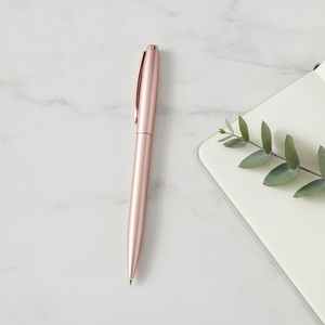 Stylo gel or rose, corps métallique fin, action rotative, 0,5 mm, logo personnalisé, cadeau promotionnel de papeterie - Product Image 3