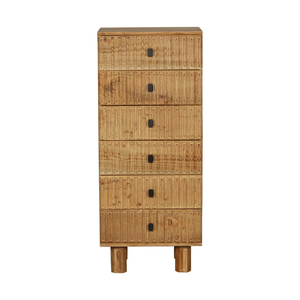 Contemporary Solid Mango Wood <b>Drawer</b> Chest with Multiple <b>Drawers</b> Stylish Bedroom Furniture Storage Cabinet - Product Image 1