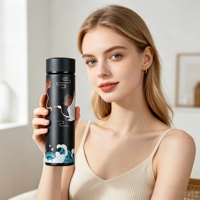 Bouteille d'eau isotherme portable en acier inoxydable 304 à double paroi, anti-fuite, pour adultes, usage domestique et extérieur, avec affichage de la température
