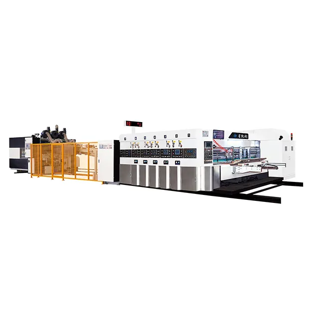 Máquina de impresión de cajas de cartón corrugado, máquina de impresión automática de alta velocidad, ranura de impresión, línea de conexión para fabricación de cartón