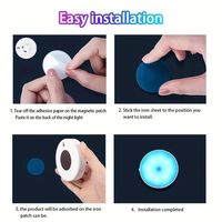 Lampes de nuit LED USB RGB avec capteur de présence, lampes d'ambiance rechargeables pour chambre à coucher, escalier, armoire, éclairage