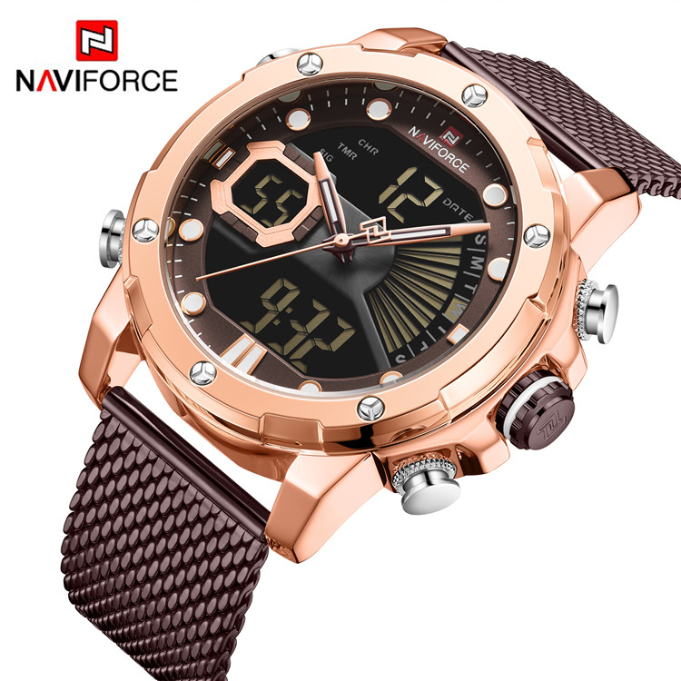 Naviforce 9172S Heren Horloge Top Luxe Merk Sport Quart Horloges Mannen Waterdicht Chronograaf Mannelijke Klok Met Led