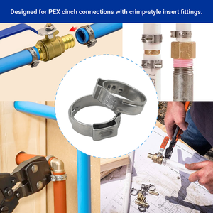 Colliers de serrage à oreille unique en acier inoxydable pour tuyaux <span class=keywords><strong>PEX</strong></span> - Product Image 3