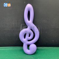 Décoration de symbole de musique gonflable Décoration de musique de modèle de symbole gonflable violet