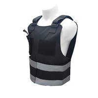 Gilet de sécurité en polyester 500D avec bandes réfléchissantes, poche poitrine et panneau à boucles pour la patrouille