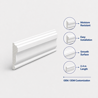 Plinthe décorative moderne en plastique, moulure murale imperméable, durable, écologique, installation facile pour projets résidentiels et hôteliers