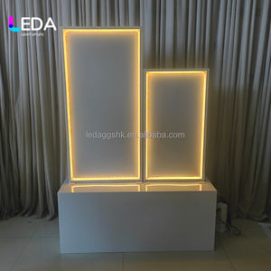 LEDA <b>Wedding</b> Supplies Custom White Metal <b>Backdrop</b> with Light Welcome Sign <b>Stand</b> Name List Board for <b>Wedding</b> Decoration - Product Image 6
