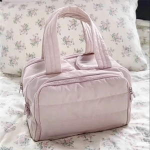 Bolsa de Maquillaje de Gran Capacidad, Moderna y Bonita, de Pana, con Cierre y Asas, para Organizar Artículos de Tocador, para Mujeres y Niñas, con Letras de Poliéster - Product Image 1
