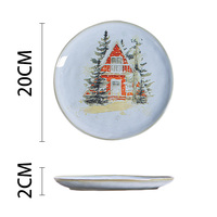Offre Spéciale en Stock : Assiettes de Noël en Céramique Motif Renne Aquarelle – Liquidation en Gros, Ensemble d'Assiettes à Dessert et Plats d'Accompagnement pour les Fêtes