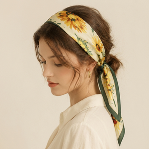 Custom Printed 100% Mulberry <b>Silk</b> Square Scarf Multi-use Floral Bandana Neck <b>Head</b> Scarf <b>Wrap</b> Women Handbag Handle Scarf - Product Image 2
