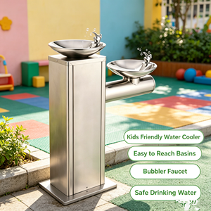 <span class=keywords><strong>Fontaine</strong></span> à eau publique en acier inoxydable, stable, électrique, à faible consommation d'énergie, durable, facile d'entretien quotidien, avec réfrigération. - Product Image 1