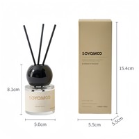 Diffuseur à Roseaux Mini 50ml Personnalisé Parfum d'Ambiance Air Frais Huile Essentielle Naturelle pour Aromathérapie avec Bâtonnets d'Arôme