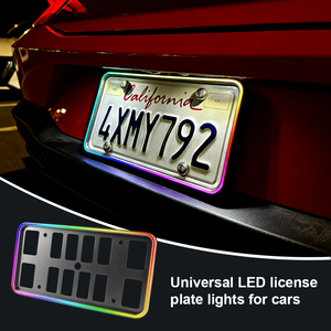 Luce Targa LED RGB con Controllo <span class=keywords><strong>APP</strong></span>, Universale con Avviso Freno, Impermeabile DC12V in ABS Cromato - Product Image 1