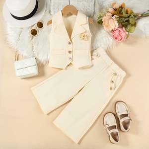 Abbigliamento Estivo per Bambina da <span class=keywords><strong>4</strong></span> a 6 <span class=keywords><strong>Anni</strong></span>, Set con Gilet Senza Maniche, Completo Multicolore per Bambini - Product Image 6