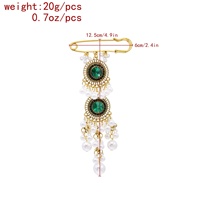 Bros Pin Gaya Prancis Vintage Mutiara Imitasi Rumbai Kristal Bunga Logam untuk Wanita, Aksesoris Pesta Pernikahan