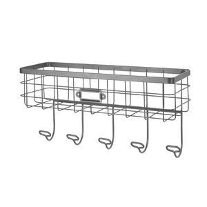 Étagère de rangement <span class=keywords><strong>murale</strong></span> en métal fil décoratif pour la maison 5 crochets clé <span class=keywords><strong>panier</strong></span> de rangement mural Style américain Design stockage choisir - Product Image 3