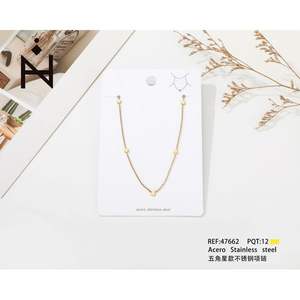 Collana con Stella in Acciaio Inossidabile In Acero, Placcata Oro, 18 Pollici, Unisex, Casual, con Ciondolo - Product Image 1