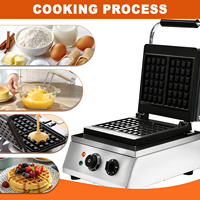 Machine à gaufres commerciale de comptoir, gaufrier carré avec récupérateur d'huile, grill électrique à gaufres pour les entreprises de restauration