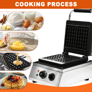 Máquina de Waffles Comercial para Encimera, Máquina para Hacer Waffles Cuadrados con Recolector de Aceite, Parrilla Eléctrica para Waffles para Negocios de Catering - Product Image 5
