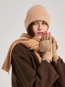 Écharpe, <span class=keywords><strong>bonnet</strong></span> et gants en cachemire 100% haut de gamme pour femmes adultes, ensemble trois pièces, cadeau d'hiver chaud, boîte cadeau, cadeau d'anniversaire - Product Image 6