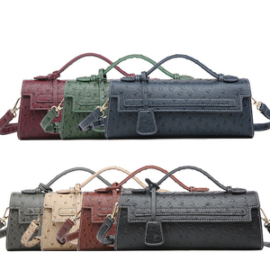 กระเป๋าเงินสะพายข้างสำหรับผู้หญิงใหม่กระเป๋าถือผู้หญิงลายหนังนกกระจอกเทศทรงสี่เหลี่ยมผืนผ้า - Product Image 2