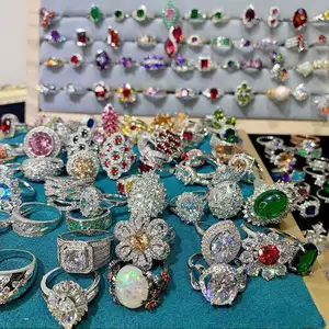 100-150 pieces each kilo crystal zircon ring for men women hot selling gift party trendy bulk wholesale