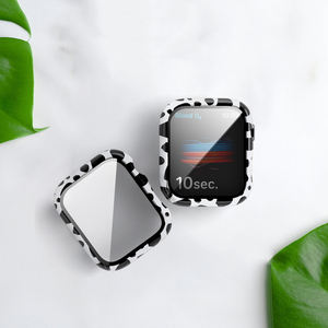 Protecteur d'écran imprimé léopard à couverture complète pour montre 8 7 6 5 41mm 45 40 44 38 42 PVC + verre respirant 18 couleurs - Product Image 4