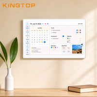 Layar Sentuh WiFi Digital 21,5 Inci, Bingkai Foto, Jam Kalender Pintar Android, MP4, Tampilan Kalender untuk Panti Jompo