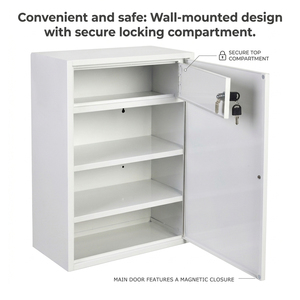 Botiquín de primeros auxilios de alta seguridad de acero moderno, armario de baño, caja de almacenamiento de medicamentos con llave, Kit médico rectangular colgante - Product Image 3