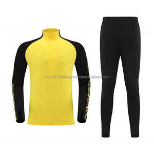 Conjunto de Chándal de Fútbol con Cremallera Media para Adultos y Adolescentes, Mismo Estilo, Manga Larga, Forro Polar Estampado, Transpirable, de Secado Rápido, Personalizable - Product Image 2