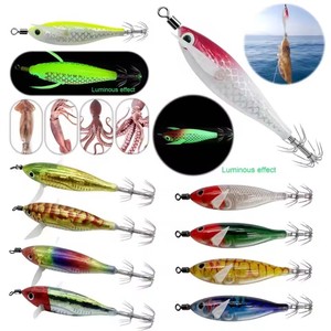 Mực Thu Hút Thu Hút Móc Đôi Sống Động Như Thật Mực Jig Với Kim Loại Abs Chất Liệu Sáng Cho Câu Cá Đêm - Product Image 1