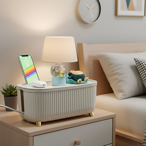 Boîte de rangement pour lampe torche LED d'urgence, organisation de rangement domestique, gestion des câbles de charge, chargeur rapide, boîte de rangement pour batterie externe - Product Image 1
