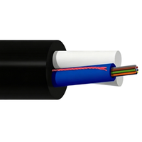 Kabel Serat Optik Mini ASU 12 24 Core Singlemode Aerial Self-supporting Rentang 80m 120m Kabel Jaringan FTTH Luar Ruangan