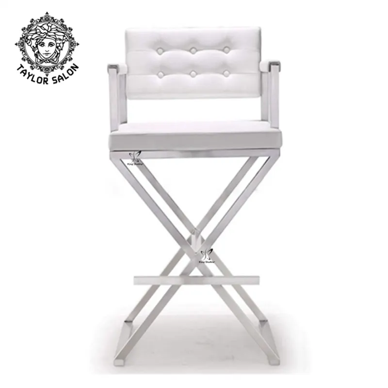 Custom nail salon chairs lightweight aluminum folding director stool makeup chair
