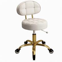 Tabouret de beauté en métal noir de haute qualité, réglable en hauteur, rotatif à 360 degrés, dédié aux hôtels, aux salons de coiffure