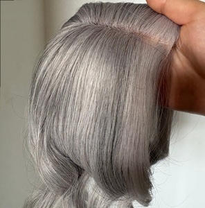 Topper capillaire léger et respirant 100% 120% pour la perte de <span class=keywords><strong>cheveux</strong></span>, avec base mono 4x6, pour usage quotidien, couleur <span class=keywords><strong>gris</strong></span> poivre et sel - Product Image 4
