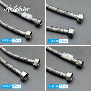 Tuyau de robinet en acier inoxydable tressé G1/2, tube intérieur EPDM, haute pression, résistant aux éclats, ligne d'alimentation en eau flexible, installation facile - Product Image 6