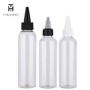 Bouteille compte-gouttes en plastique PET transparent de 3oz, 4oz, 5oz, 8oz, 12oz pour pigments, encre, huile capillaire, sauce, avec bouchon à vis - Product Image 2