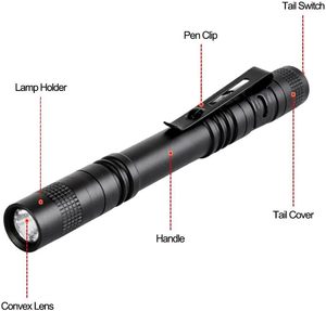 Mini lampe torche étanche en alliage d'aluminium, lampe de poche à LED haute luminosité avec 5 modes pour l'inspection, le travail et la réparation - Product Image 4