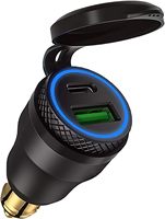 Adaptateur de chargeur USB-C 30W 5A pour moto, prise DIN en aluminium, QC3.0, LED bleue, pour prise DIN 12V-24V BMW Ducati Triumph