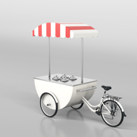 Vélo à café moderne mobile/chariot à crème glacée à plaques froides/chariot à sucettes glacées