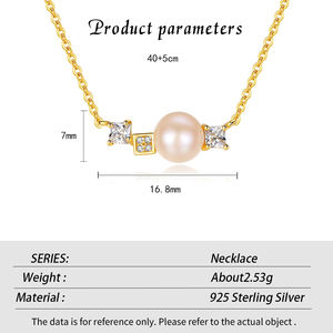 Nuevo Collar de Perlas de Agua Dulce con Cadena para Clavícula, Plata de Ley S925, Joyería para Mujer al por Mayor - Product Image 6